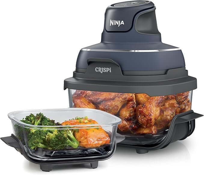 Ninja Crispi 4-in-1 Glass Air Fryer 450°F Non-Toxic 4QT & 6-Cup Glass Containers w/Lids