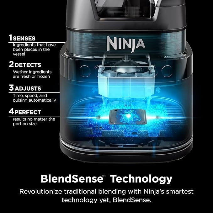 Ninja TB201 Blender – 1800W High-Power Kitchen Blender with 72 oz. Pitcher – Best for Smoothies, Frozen Drinks, Shakes & Veggie Chopping – Black