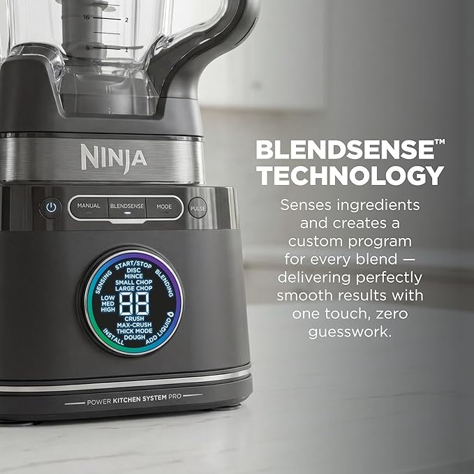 Ninja TB201 Blender – 1800W High-Power Kitchen Blender with 72 oz. Pitcher – Best for Smoothies, Frozen Drinks, Shakes & Veggie Chopping – Black