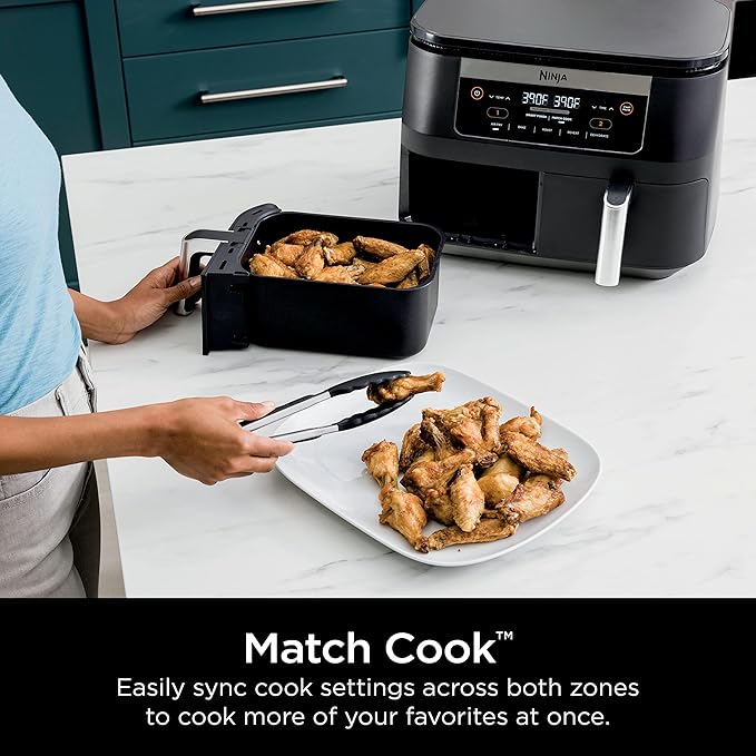Ninja DZ090 Foodi 6 Quart 5-in-1 DualZone 2-Basket Air Fryer