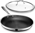 HexClad Hybrid Nonstick 12-Inch Frying Pan with Glass Lid