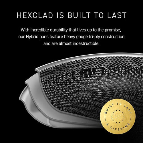 HexClad Hybrid Nonstick 12-Inch Frying Pan with Glass Lid