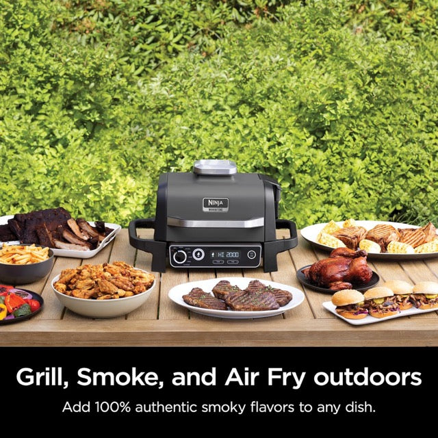 Ninja Woodfire Series 7-in-1 Outdoor Grill & Smoker – Grill, BBQ, Roast, Air Fry, Dehydrate, Broil & Smoke