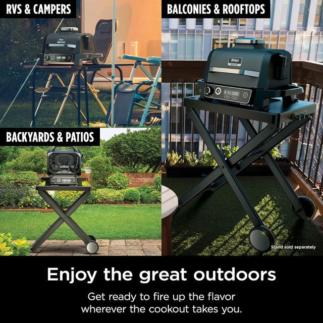 Ninja Woodfire Series 7-in-1 Outdoor Grill & Smoker – Grill, BBQ, Roast, Air Fry, Dehydrate, Broil & Smoke